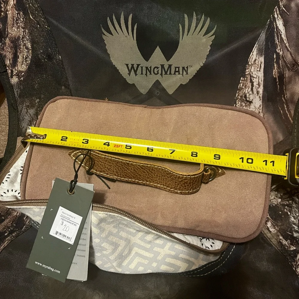Myra Bag Tan and Brown Clutch